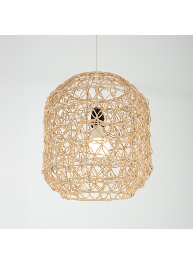 تبس هوم لمب نجفة TBS باللون بيج مصنوعة من بامبو لإضاءة المنزل والديكور - Image 4